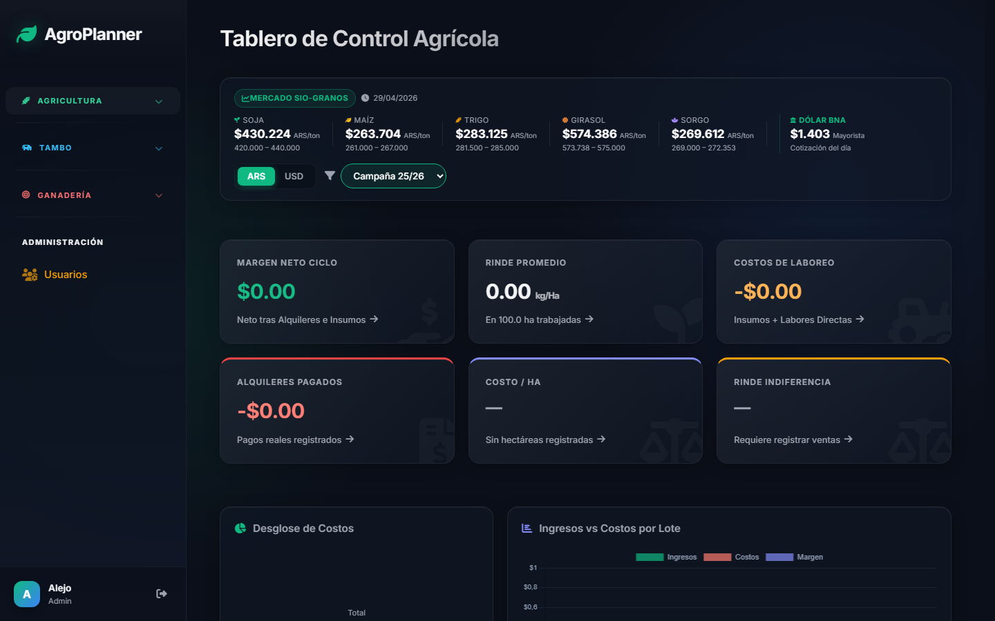 AgroPlanner – Módulo Agricultura