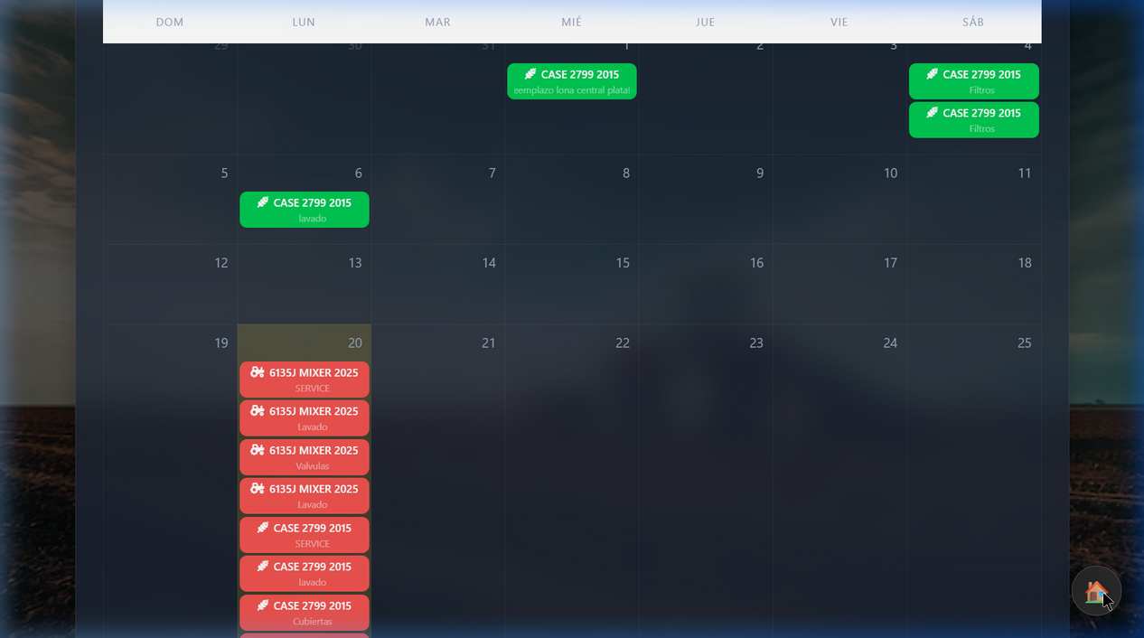 Don Alfredito – Calendario de Mantenimientos